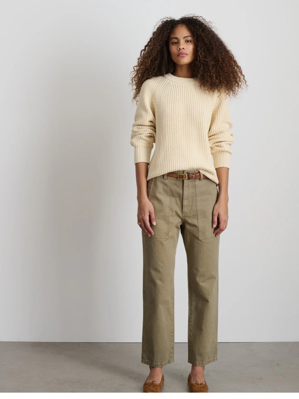 Alex Mill Women’s Tan Neil Pant in Herringbone